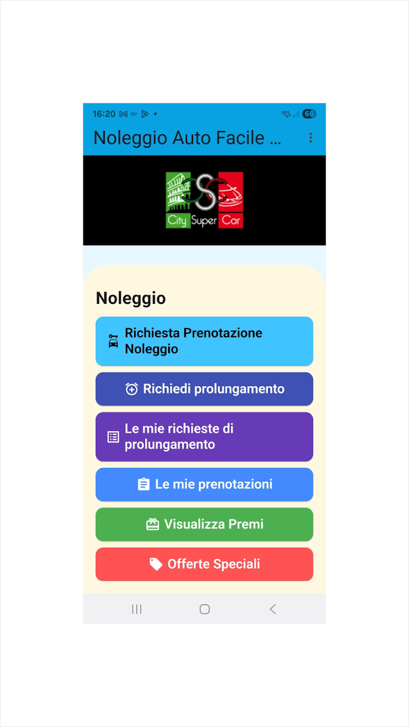 App per Noleggio Automobili